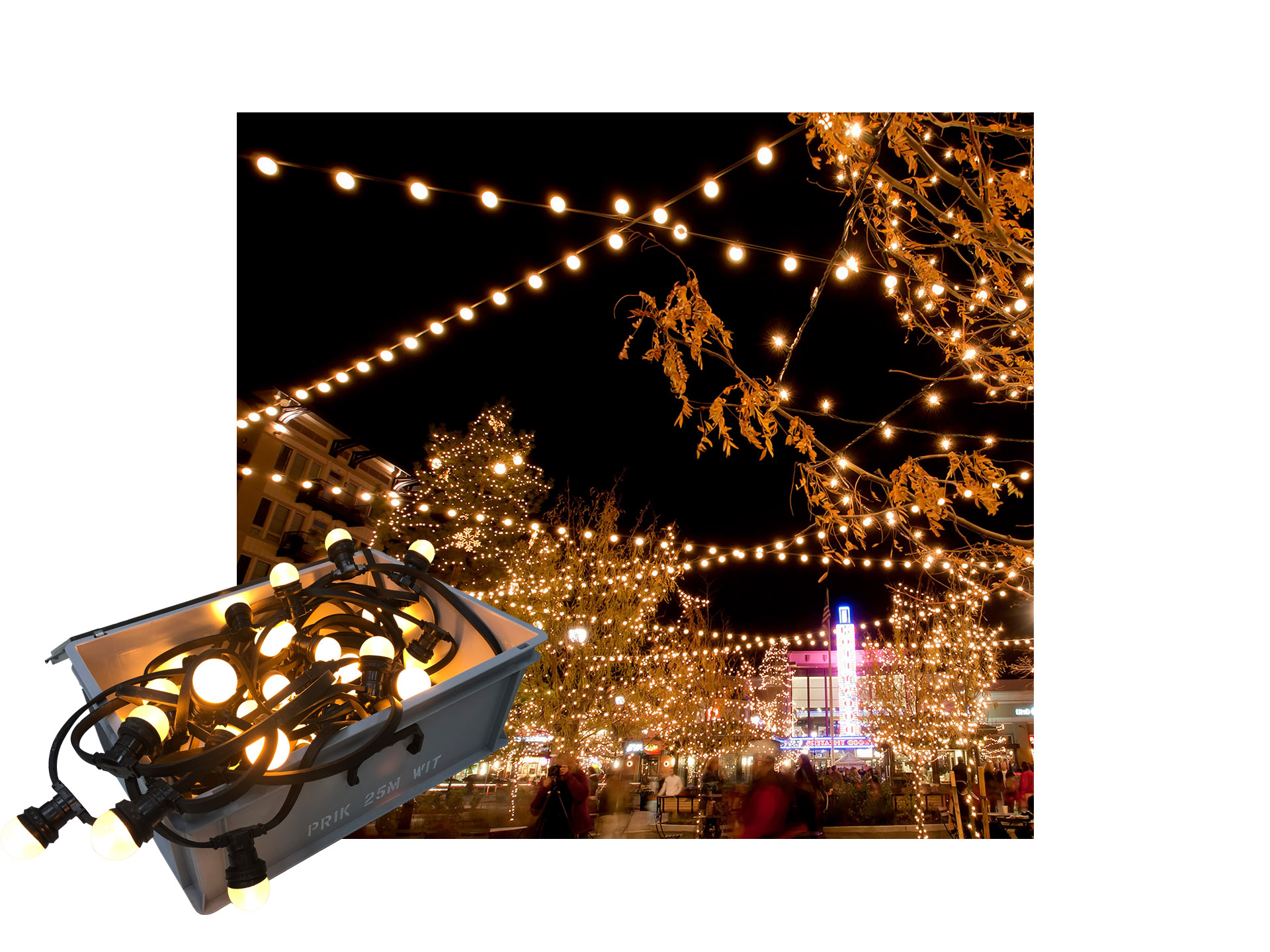 Prikkabel 25m warm wit | Master Partys ; Sfeer- en feestverlichting