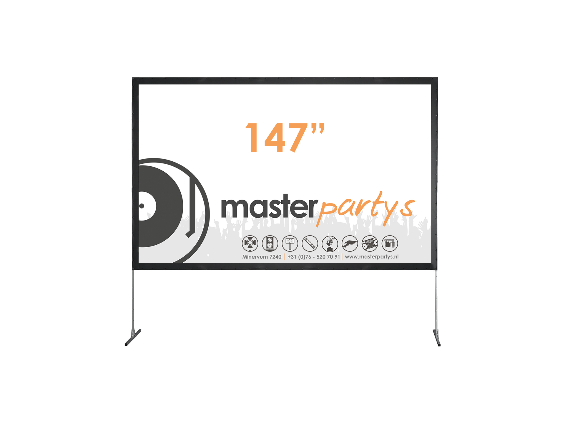 Master Partys beamerscherm 147" huren