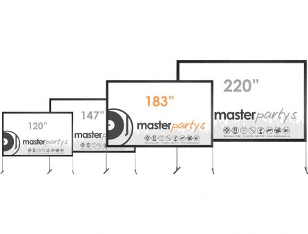 Master Partys beamerscherm 183" huren